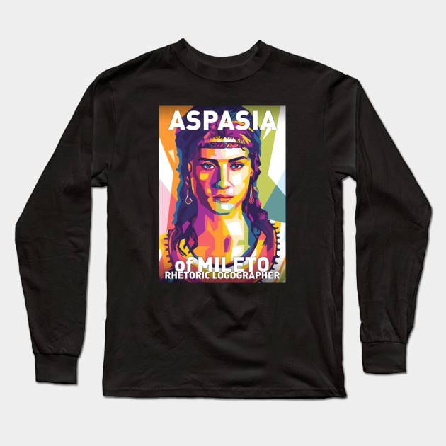 Aspasia of Mileto Long Sleeve T-Shirt by Shecience